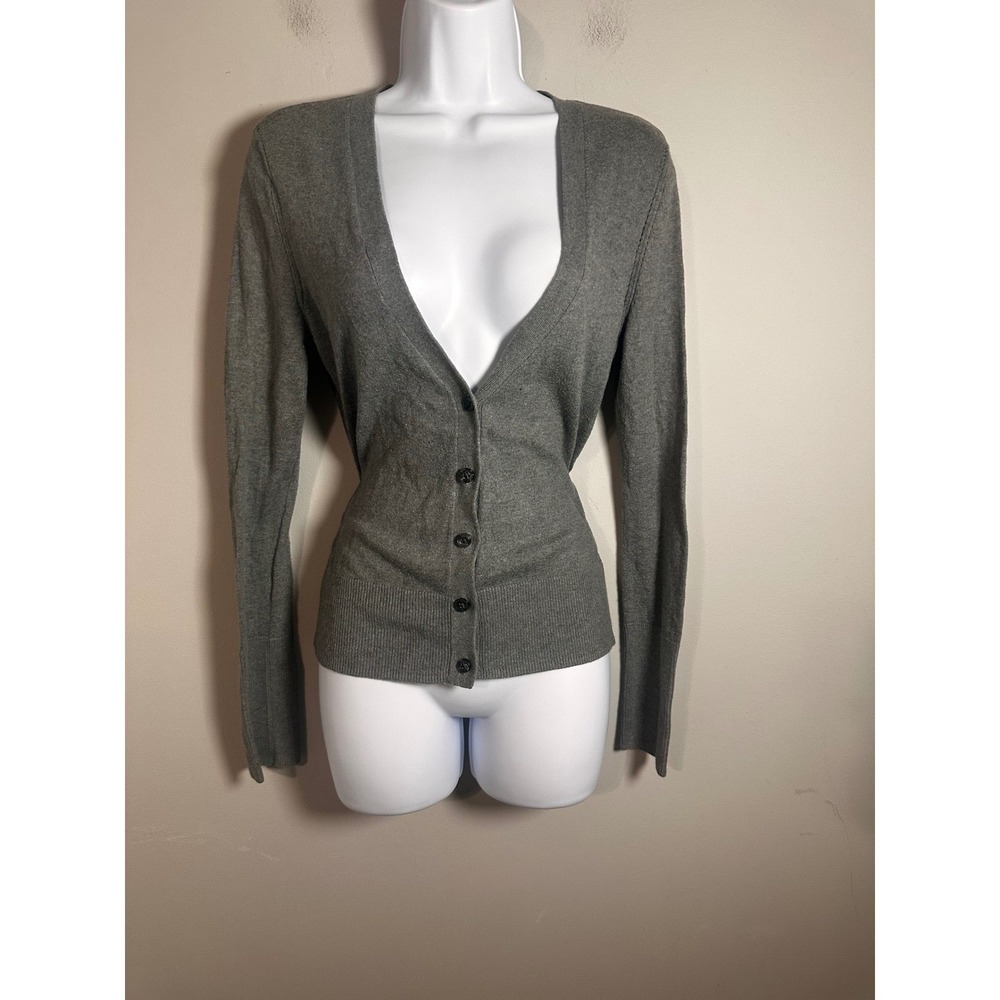 Vintage Y2K American Eagle Gray Cardigan Rabbit Hair Blend Size M 2009 Archival